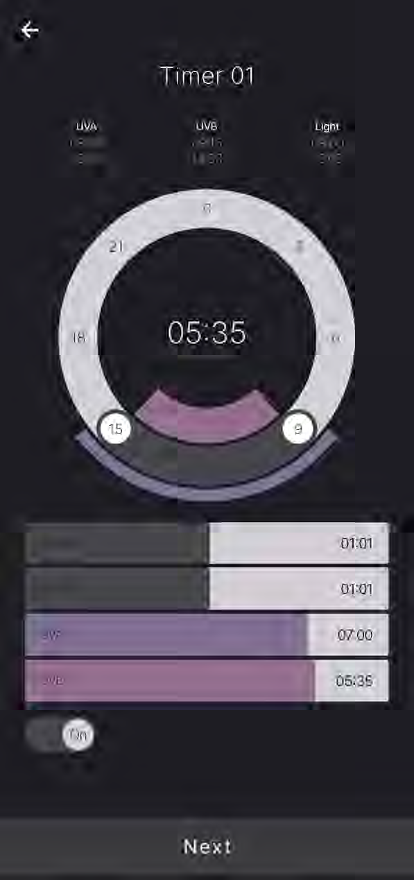 English SPECTERRA App timer example